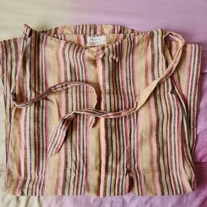 Urban Outfitters Linen Striped Midi Skirt